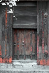 An ancient door at the Himeji Castle in Japan