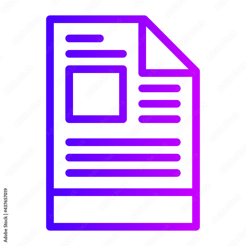Aufkleber a document with gradient color outline style. suitable for applications, mobile applications, websit