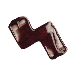 Blot of dark brown nail polish isolated on white