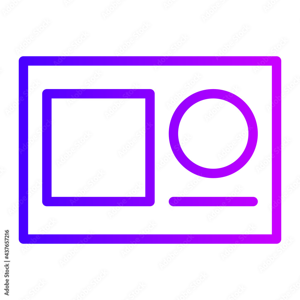 Poster shapes icon with gradient color outline style. suitable for applications, mobile applications, websi