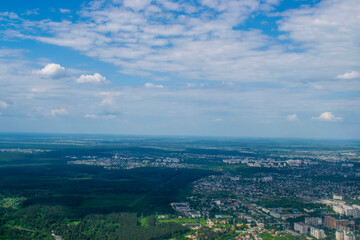 Fototapeta na wymiar Ukrainian aerial landscape. Zhytomyr, Polissya region, Ukraine