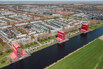 Modern architecture in Almere, Flevoland, The Netherlands