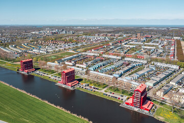 Modern architecture in Almere, Flevoland, The Netherlands