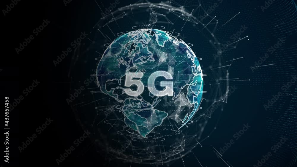 Poster technology 5g high speed internet connection. global network digital data connection futuristic abst