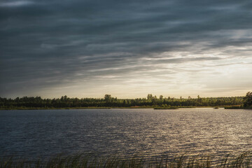sunset over the river