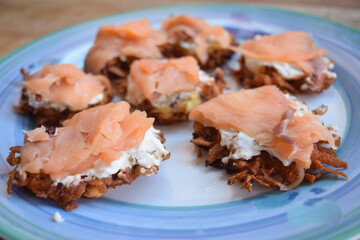 rosti at the salmon and cheese