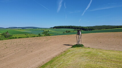 Drohnenaufnahme, Jäger-Hochsitz