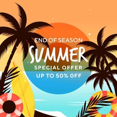 Illustration of Summer sale background