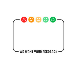 we want your feedback frame with smiles