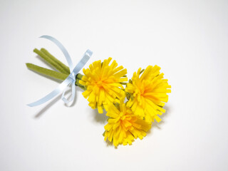 フェルト作品　タンポポブーケ