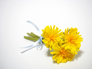 フェルト作品　タンポポブーケ