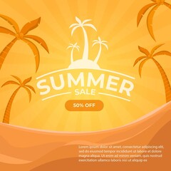 Summer sale discount Simple Design Vector