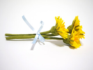 フェルト作品　タンポポブーケ