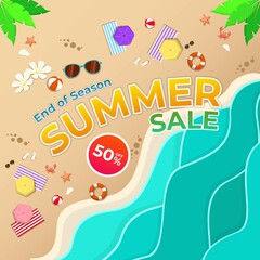 End of season Summer sale discount Design 