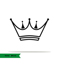 Crown Icon Illustration Logo Template. Winner, Victory Sign Symbol. Vector Line Icon EPS 10