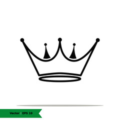 Crown Icon Illustration Logo Template. Winner, Victory Sign Symbol. Vector Line Icon EPS 10