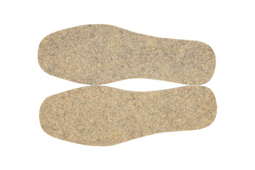 warm felt insoles isolated on white background