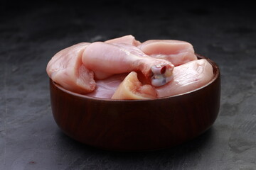 Raw chicken tender curry cut without skin