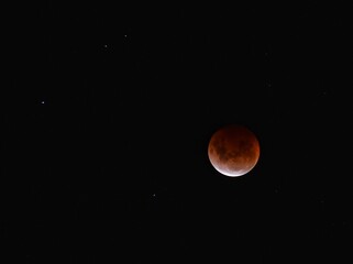 New Zealand, the exciting astronomical event was seen in the sky: a total lunar eclipse with a large rusty-blood-red moon. 