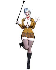 3D sexy teacher whip.