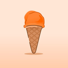 ice cream orange fruit vector flat design