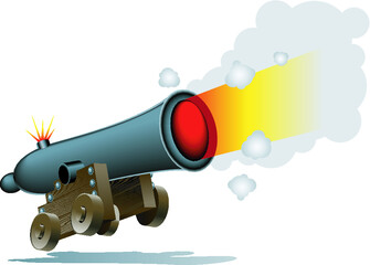 old cannon firing