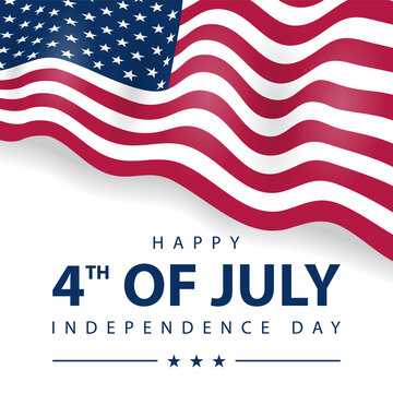 4th of July Celebration. Happy Independence Day banner. USA Flag vector illustration.