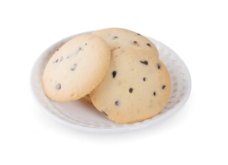 cookies with chocolate isolated on white background
