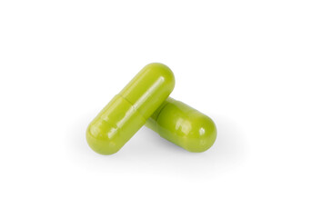 capsule medicine on white background.