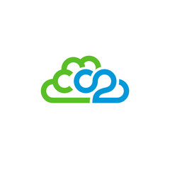 Obraz premium CO2 cloud concept, creative logo design.