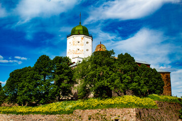 Vyborg Castle.Old Castle in Vyborg.June 2021.