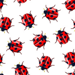 Ladybug Seamless Pattern.