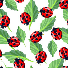 Ladybug Seamless Pattern