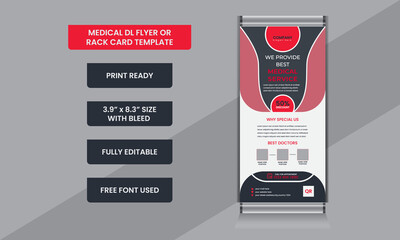 Medical dl flyer or healthcare service rack card design