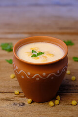Indian style summer drink masala chach or raita made from buttermilk