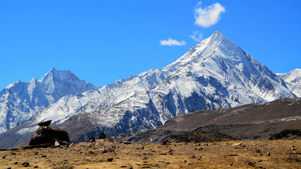 person in the mountains