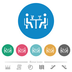 Cocktail bar flat round icons