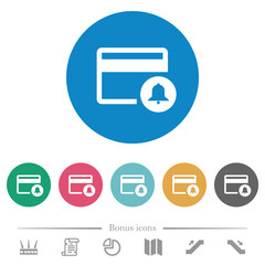 Obraz premium Credit card transaction alerts flat round icons