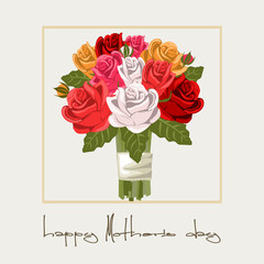 Mums, Mother's Day Rose Flowers Banner Greeting Card Background