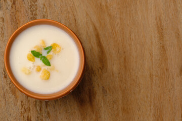 Indian style summer drink masala chach or raita made from buttermilk