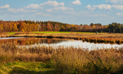 Panorama See im Wettenberger Ried bei Biberach in Oberschwaben