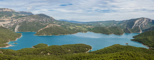 Panoramic view Canyelles reservoir, Spain