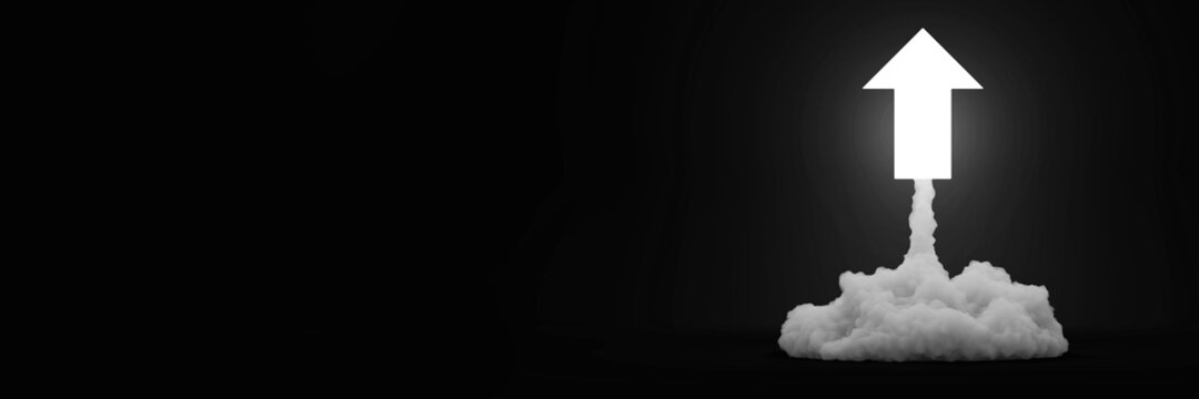 Arrow symbol explosion, original 3d rendering