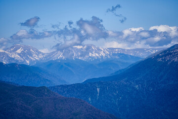 mountain view at the height of the mountain level