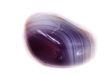 Macro mineral stone Agate Botswana gray on white background