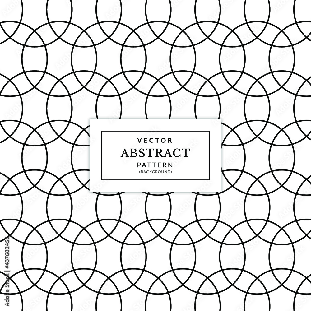 Poster circle pattern line, monochrome elements vector. seamless geometric pattern circles on white backgro