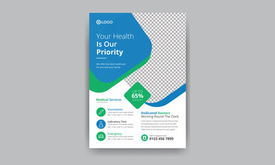 Medical flyer template for business and advertising, Flyer design,