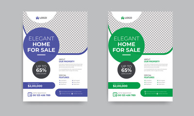 Real estate flyer for business and advertising, flyer design template 