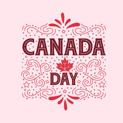 Canada Day, typography greetings card for Canada Day
