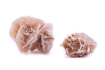 Macro mineral stone Rose winds on a white background